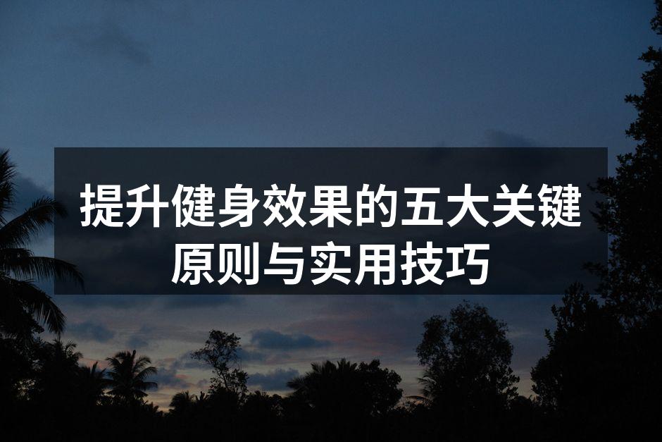 提升健身效果的五大关键原则与实用技巧